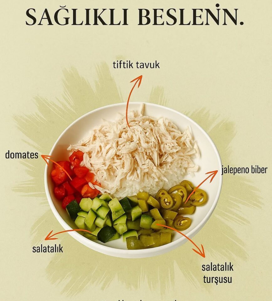 “Ne yediğini bil, kendine iyi bak.Pilav Kovası’ndan sağlıklı, dengeli ve doyurucu bir tabak.Üste